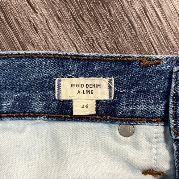 Madewell Rigid Denim A-Line Skirt Size 26 - Picture 7 of 11